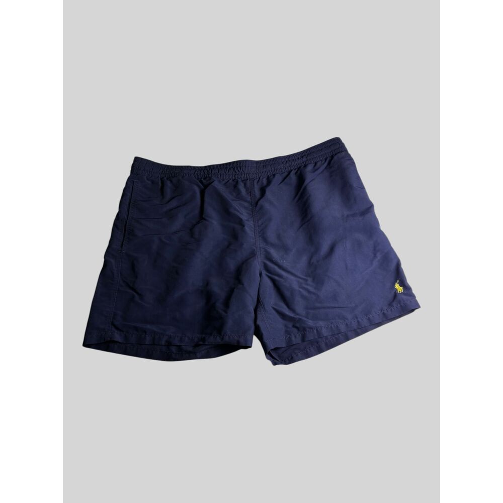 Polo Ralph Lauren Men's XL Navy Blue Swim Trunks Yellow Pony
